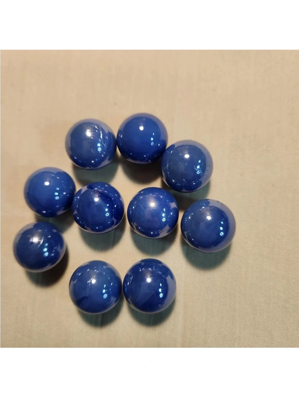 Set of 57 solid-color replacement glass marbles, 6 colors,